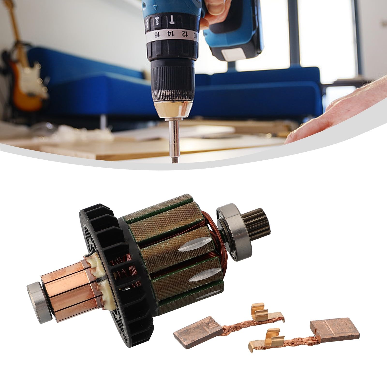 Lot de 3 balais de charbon 194427-5 Cb-440 pour modèles Makita Ddf482 Dhp482 avec 619380-9 619583-5 pièces de rechange pour perceuse visseuse