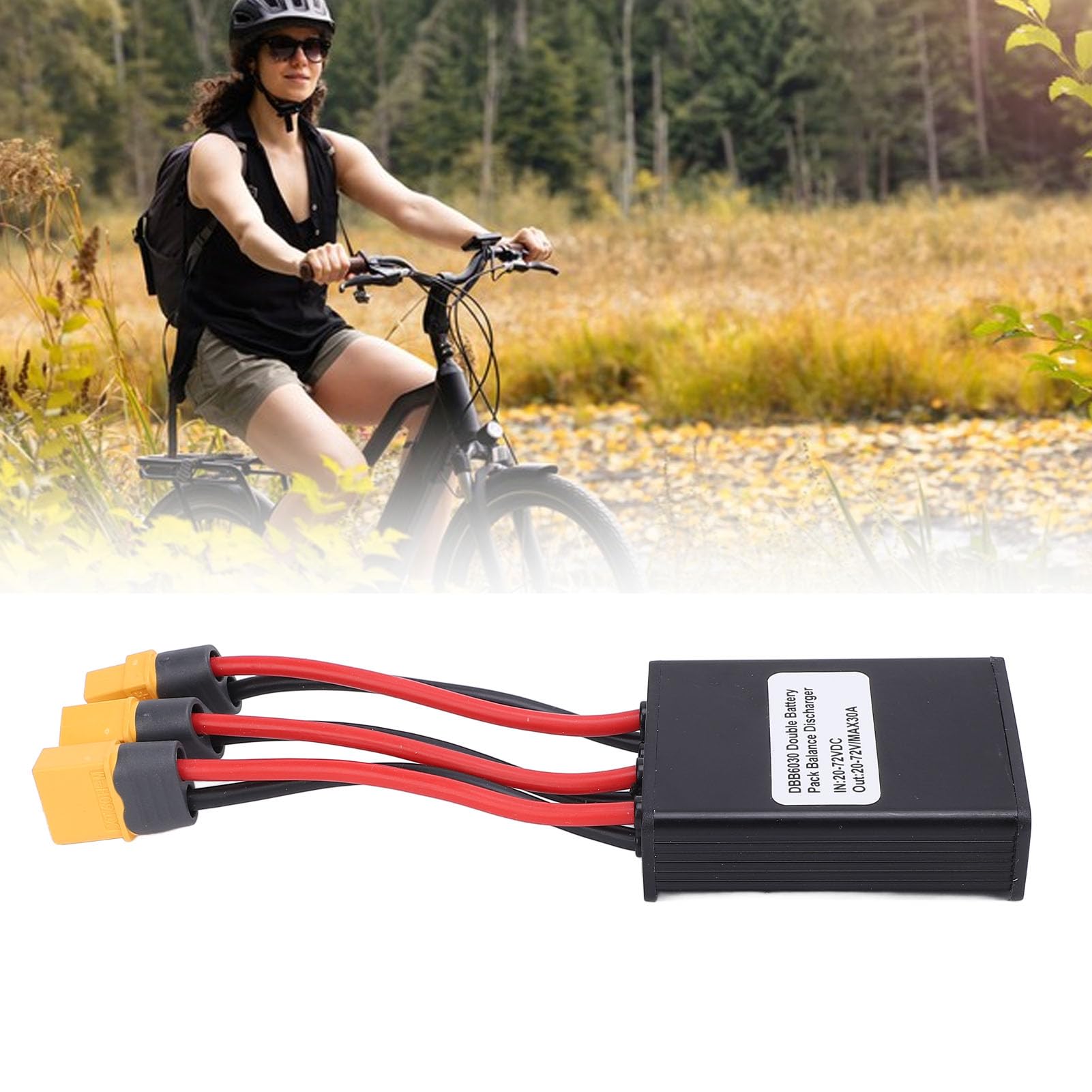 POENVFPO Dual-Battery-Pack-Switch-Balancer, Verbesserte Leistung mit X T 60-Schnittstelle für 20–80 V-Batterien, Doppel-Batterie-Parallelmodul-Adapter-Entladekonverter