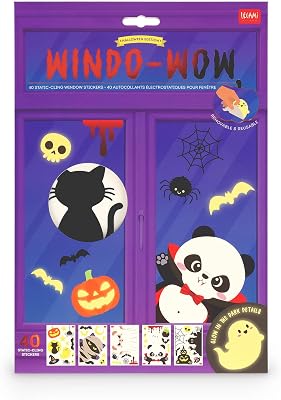 Legami - Set di 40 Adesivi Elettrostatici per Finestra Windo-Wow, Halloween