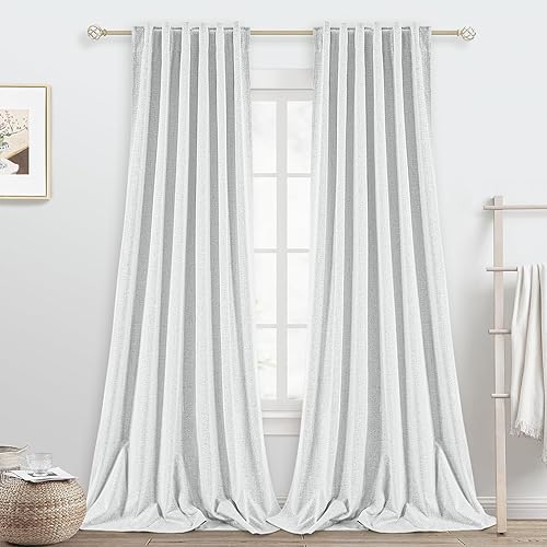 Miniatura 8 de Cortinas grises 100% opacas, 2 capas gruesas completamente opacas, cortinas aisladas térmicas con bolsillo para varilla para cocina/dormitorio (1