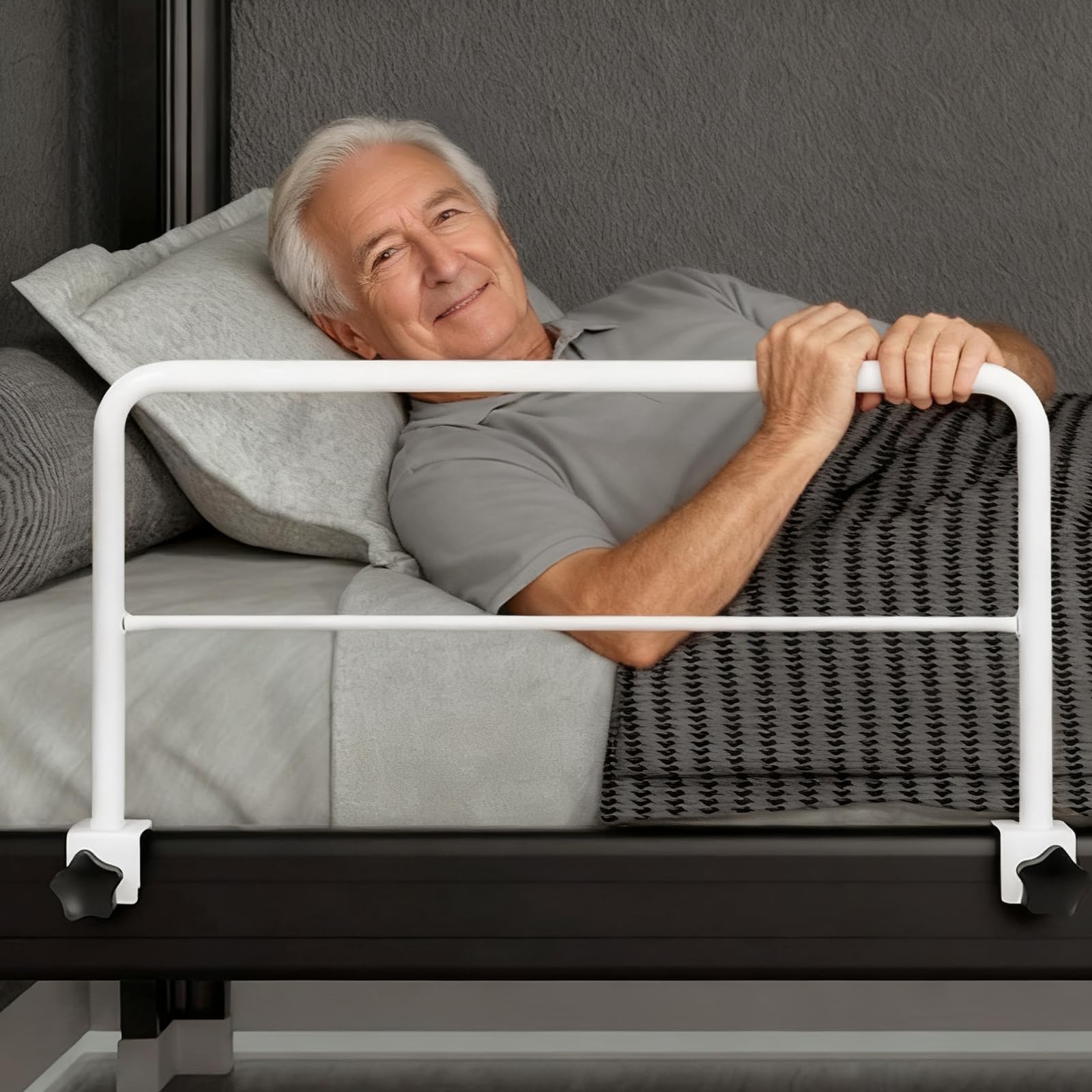Griglia per letto per anziani e adulti, stabile stecca per letto a clip, protezione dalle cadute e prevenzione delle cadute sul letto, per anziani, donne incinte, bambini e persone che