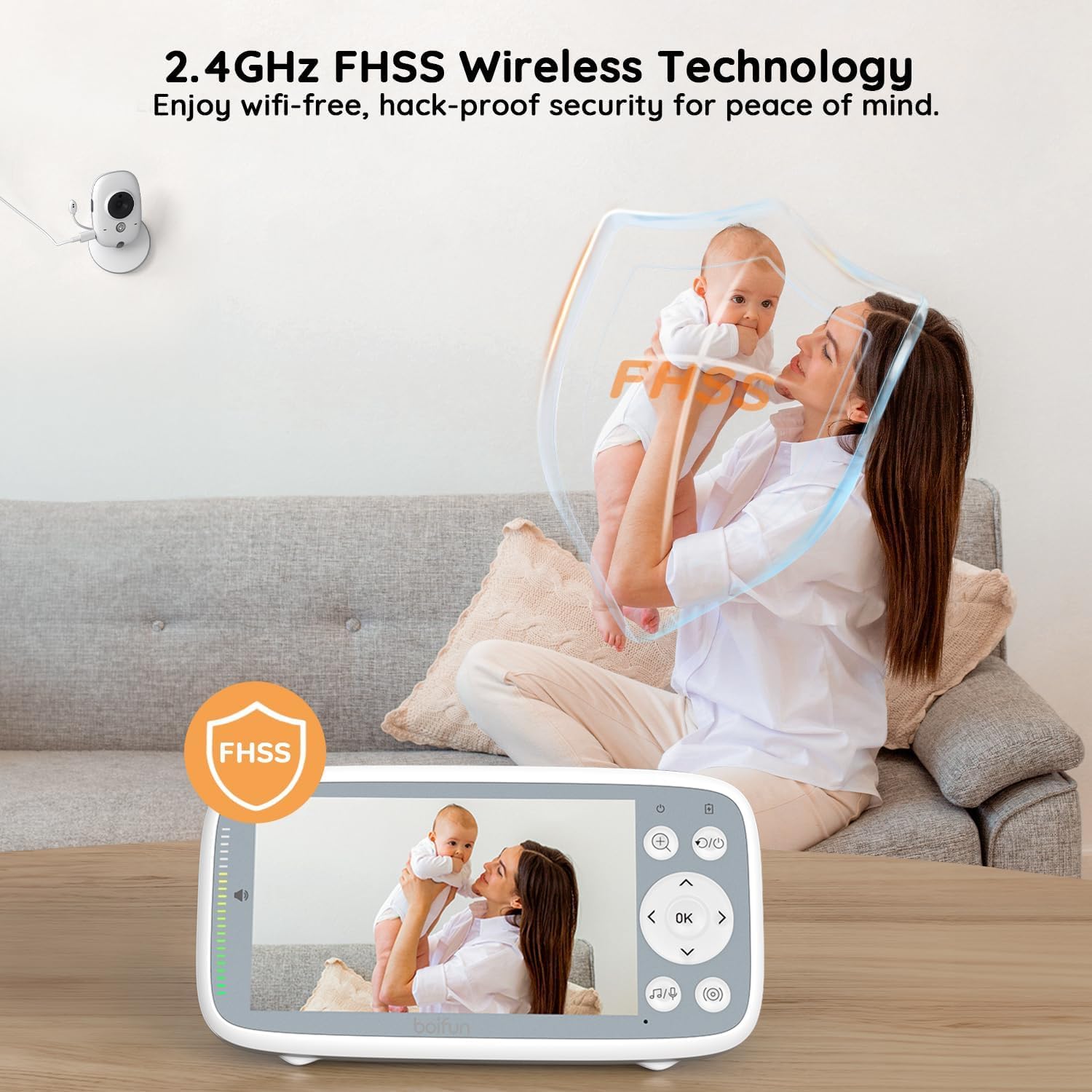 2026 Upgraded Boifun Baby Monitor with Camera and Night Vision, No WiFi (vb616) thumbnail 7