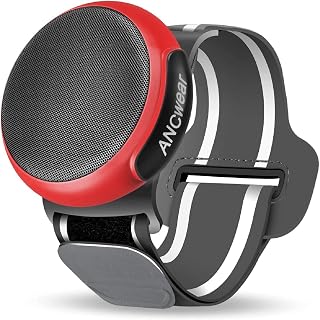 ANCwear Portable Bluetooth Speakers Wireless Mini Speaker with Enhanced Bass, HD Sound, Wearable Speaker with Microphone, 9.5H Playtime, IPX6 Waterproof for Sports, Outdoor Travel (Red)