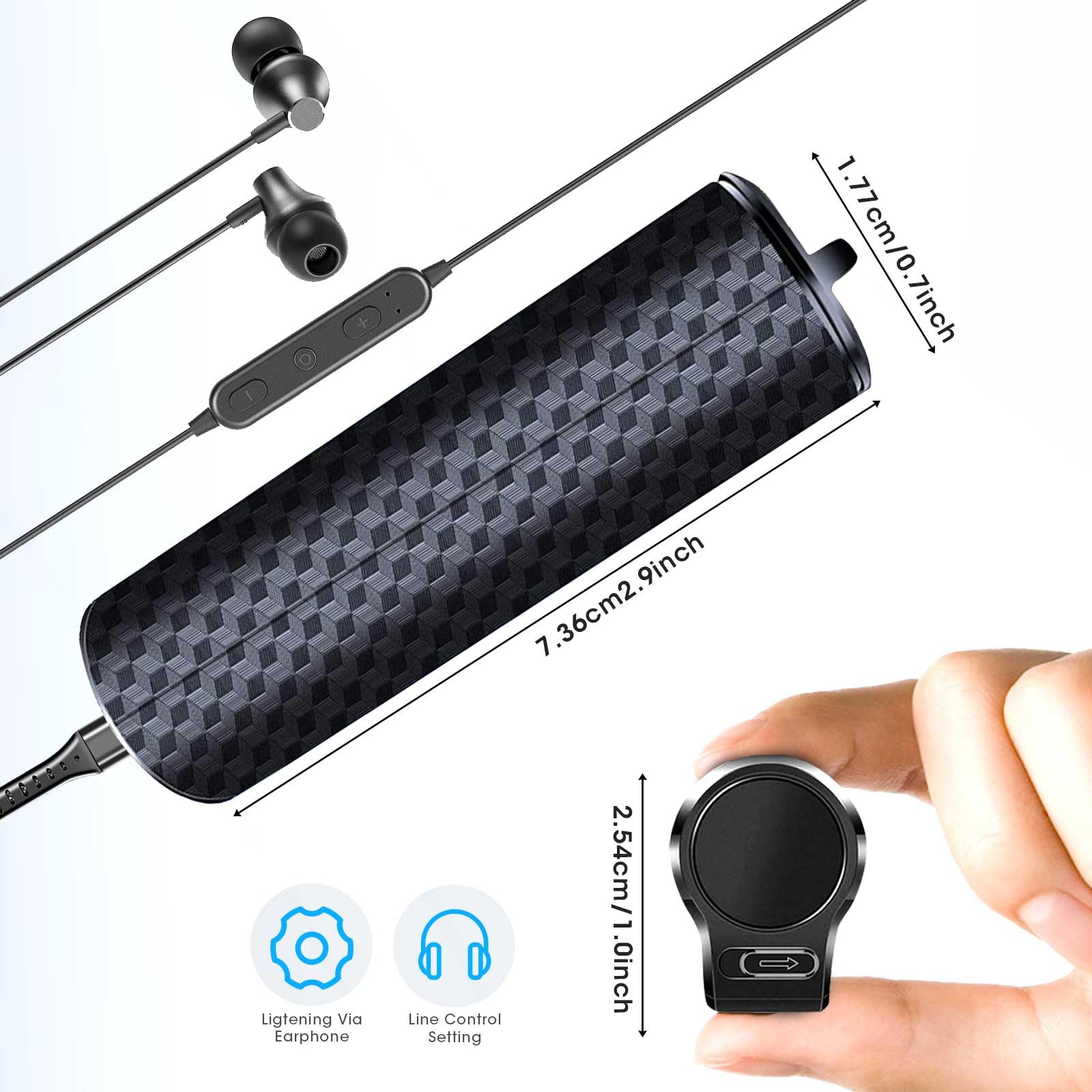 Enregistreur vocal magnétique 64 Go, 25 jours d'enregistrement continu, rechargeable via USB, activation vocale, enregistrement One Touch, mini enregistreur vocal pour réunions, cours et interviews