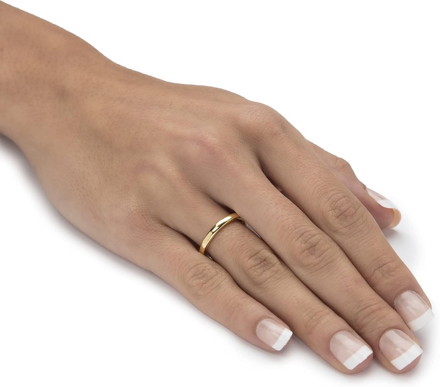 PalmBeach Yellow Gold-plated Sterling Silver Band Ring (2mm) Sizes 6-10