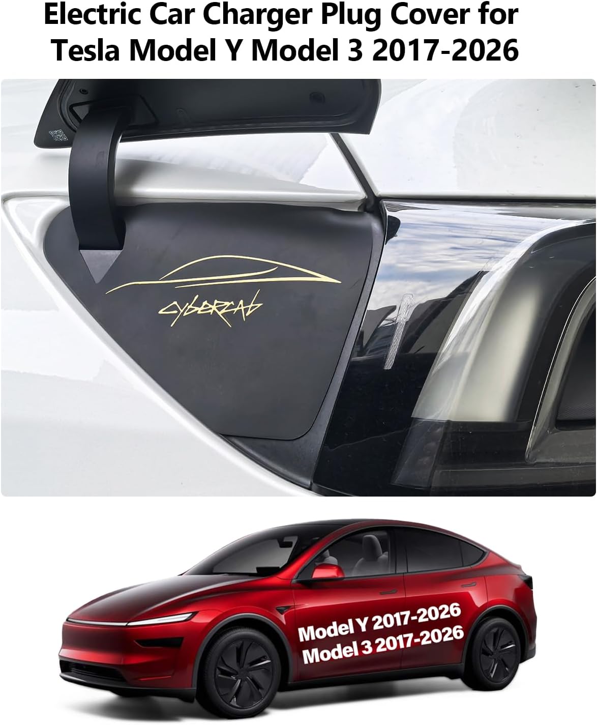 for Tesla EV Charger Port Cover Model Y Model 3 2017-2026 Accessories Electric Charger Plug Cover Model Y Silicone Outdoor Waterproof Winter Snow Rain All-Weather Protection Yellow Cybertruck