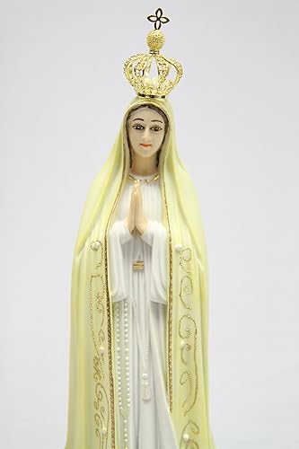 Miniatura 2 de Vittoria Collection Figura de escultura de estatua de Nuestra Señora de Fátima, Virgen María y Virgen de Fátima, de 16.25 pulgadas, hecha en Italia,