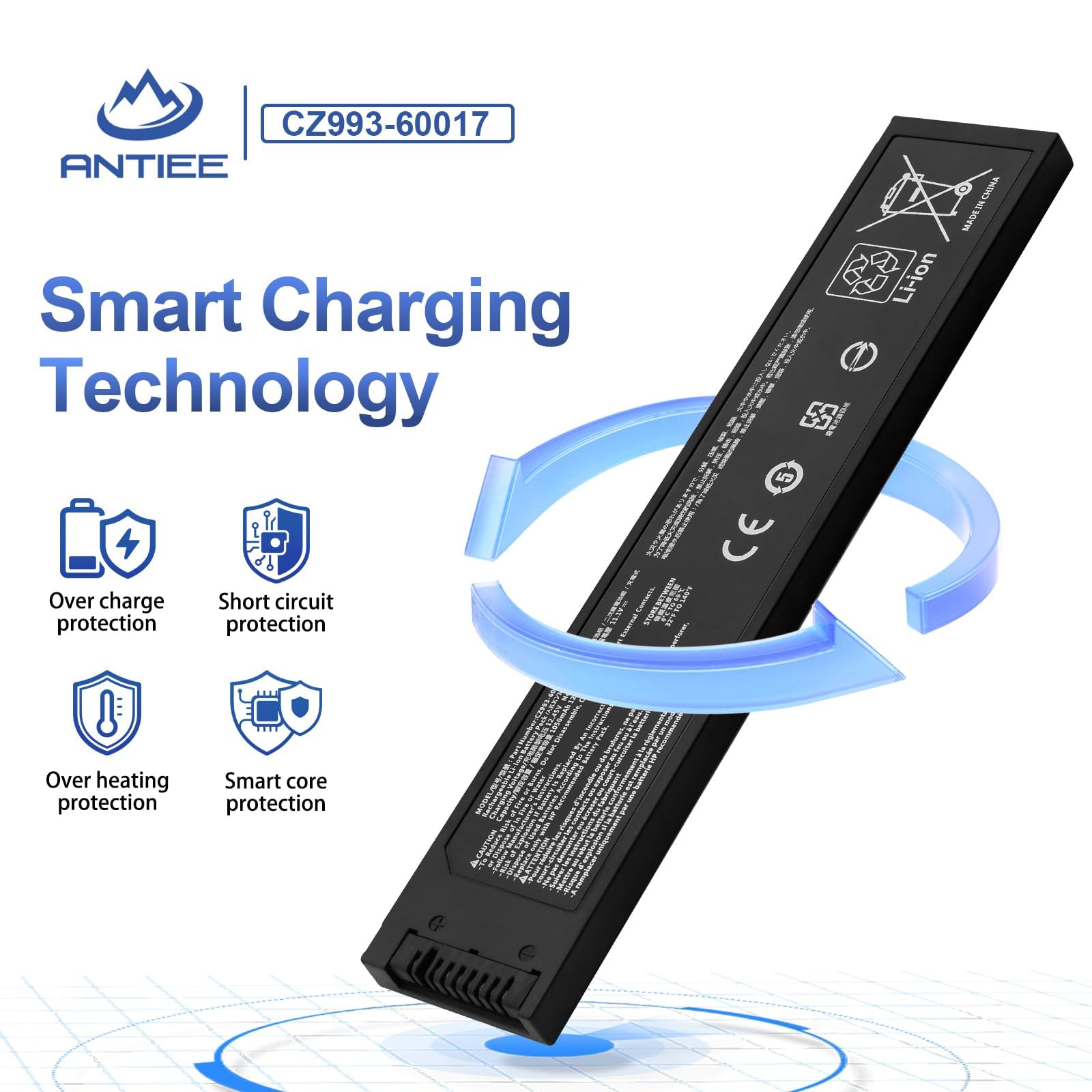 CZ993-60017 Batteria di Ricambio per OfficeJet 200 Mobile Printer 250 252 | 252C 258 200 200C 208– Batteria agli ioni di litio 11.1V per stampante mobile 1050mAh