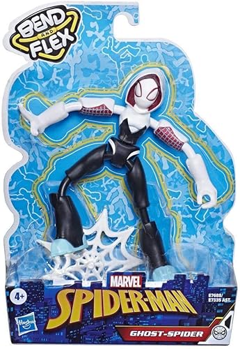 Miniatura 3 de Spider-Man Marvel Bend and Flex - Figura de acción de araña fantasma, figura flexible de 6 pulgadas, incluye accesorio de red, para niños a partir