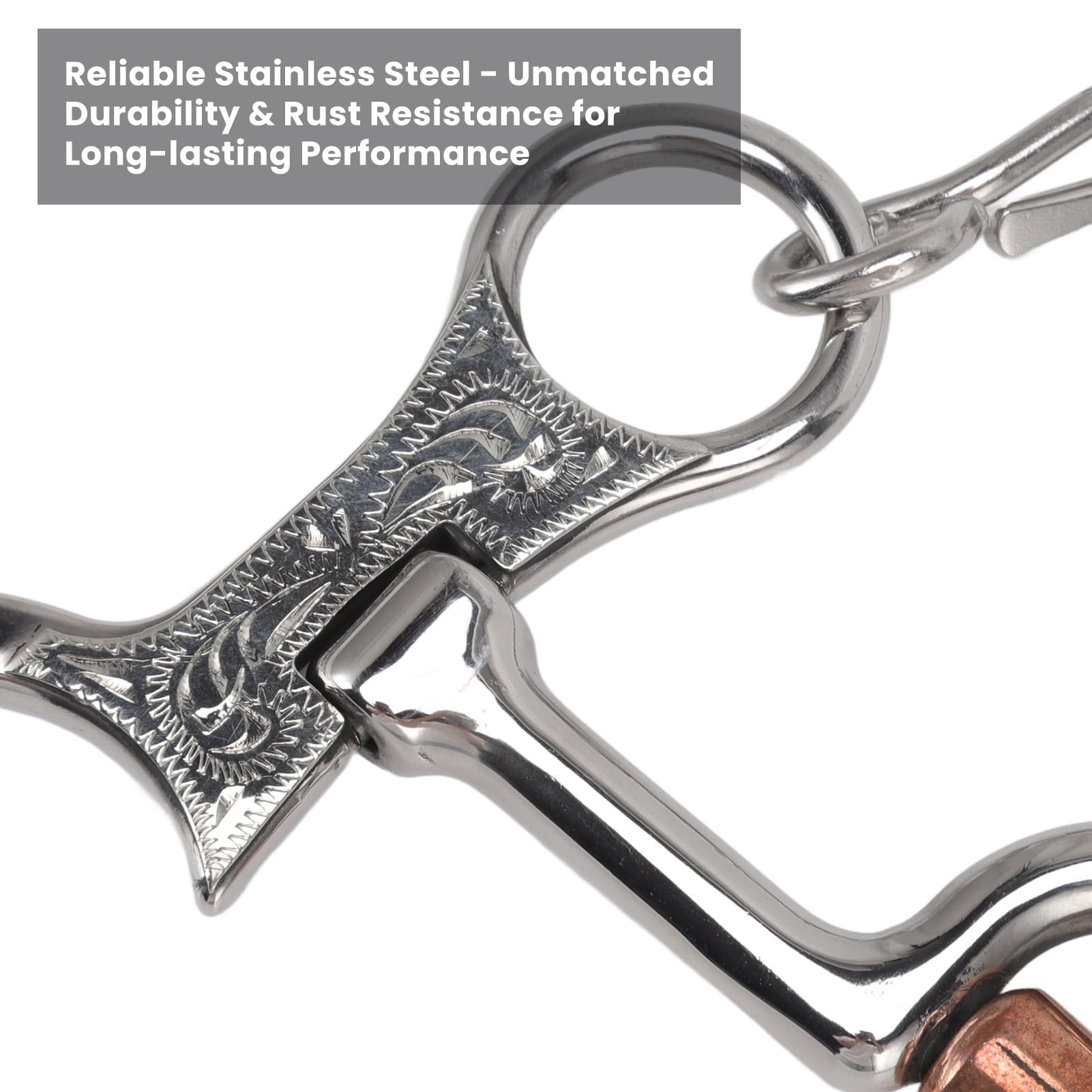 Broca de boca de caballo de 120 mm Anillos sueltos de caballo Broca de rotura de caballo de acero inoxidable Boca de caballo con cadena Broca de filete de caballo resistente al desgaste Equipo de entr