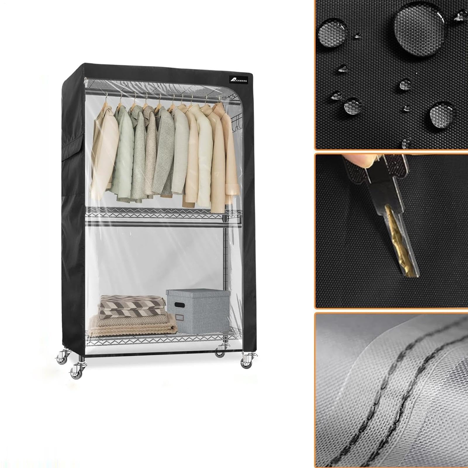 Wodoodporna osłona na , osłona na ubrania, zapinana na zamek błyskawiczny | Dustproof Clothing Cover, pokrowiec na ubrania, osłona na zamek błyskawiczny z wodoodpornym materiałem, osłona szatowa