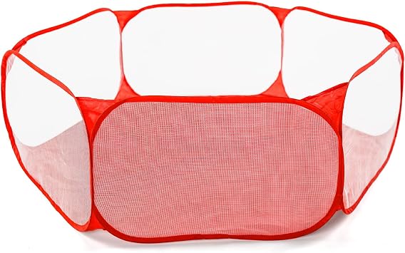 STARBOLO Cute Kids Ball Pit Ball Pool Play Tent,Indoor Collapsible Ball Pit Fence for Boys Girls Pets Puppy Cats, with Carry Tote, Balls Not Included Red
