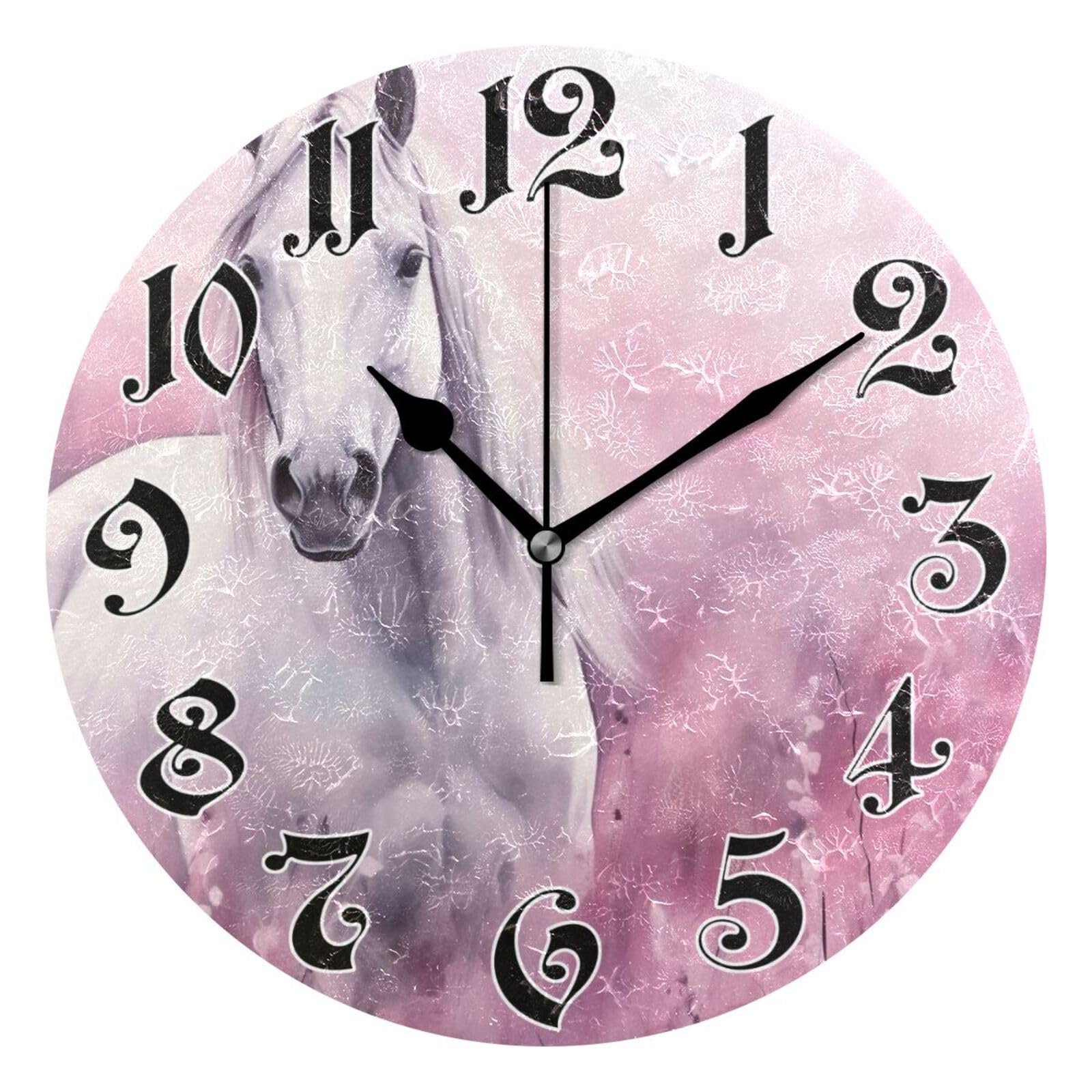Horloge murale silencieuse de 25,4 cm pour salon et chambre