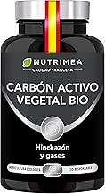 100% Natural Organic Plant Active Charcoal - Gases, Bloating and Digestion - 95% Carbon High Adsorption - 60 Vegan Capsules - Nutrimea