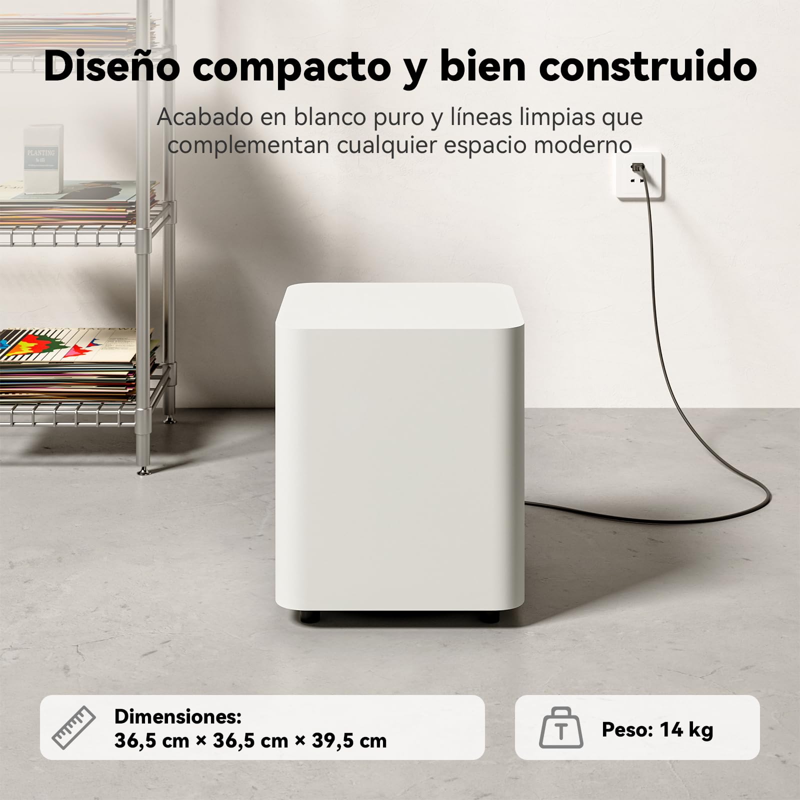 Fosi Audio SW10 Subwoofer Activo de 10" y 500 W con Amplificador Integrado, Compacto y Activo de 10" para Cine en Casa, con Entradas y Salidas LFE y RCA