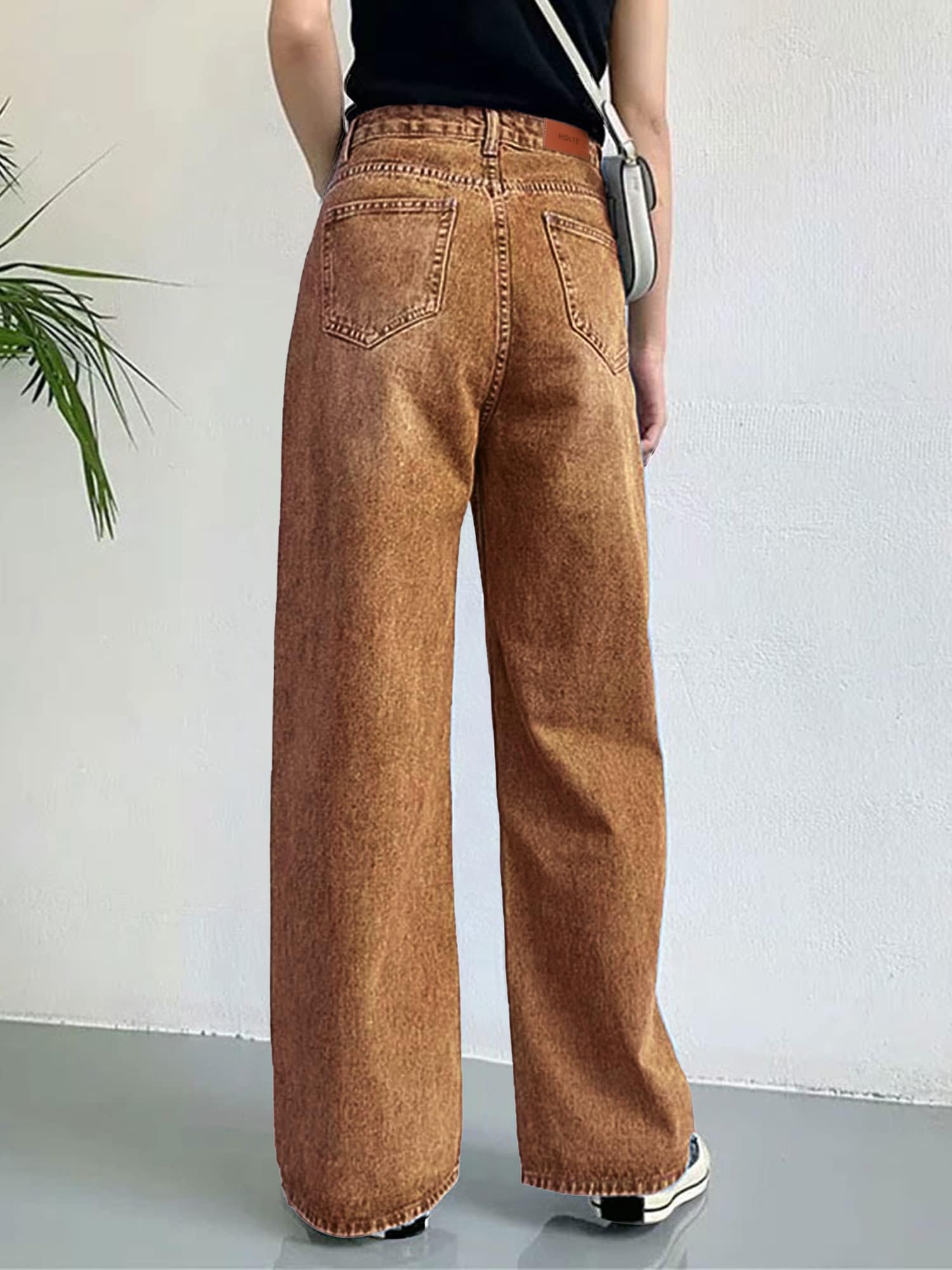 HDLTE Women Wide Leg Jeans High Waist Baggy Jeans for Women Loose Boyfriends Jeans Denim Pants Y2K 90s