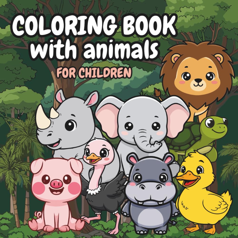 Coloring Book with Animals for Kids (Bold & Easy Coloring Book): Bold & Easy Coloring Pages for Kids — Fun Simple Pictures for Relaxing Creative Play