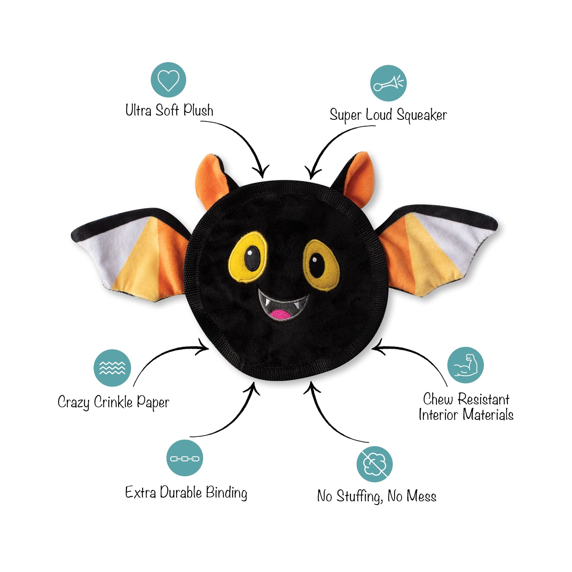 Fringe Studio 729058 - Juguete de Peluche para Perro, Duradero, diseño de murciélago