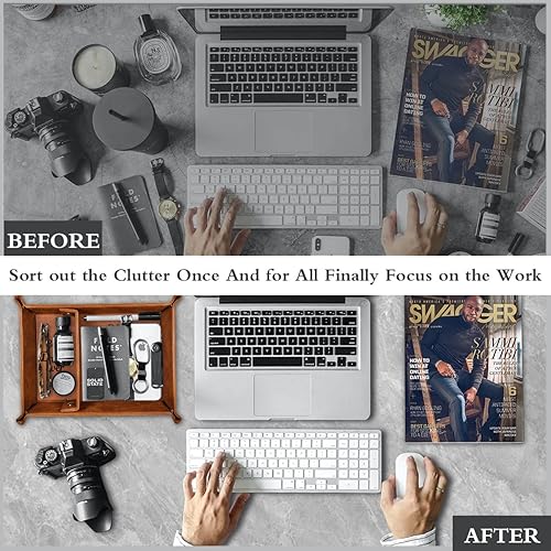 Miniatura 4 de Regalos para el mejor marido de la historia, práctico regalo para hombres, bandeja de valet de piel sintética y llavero, para marido, cumpleaños,