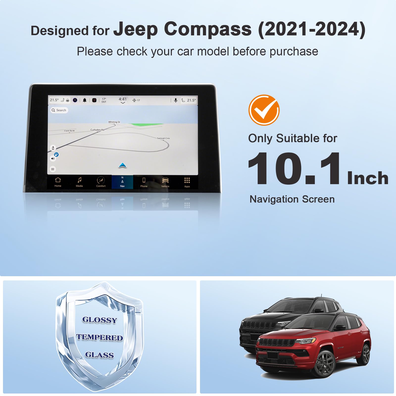Per Jeep Renegade Uconnect 8.4 pollici 2018 2019 pellicola proteggi schermo in vetro temperato di navigazione per Standard FWD ad alta quota  34