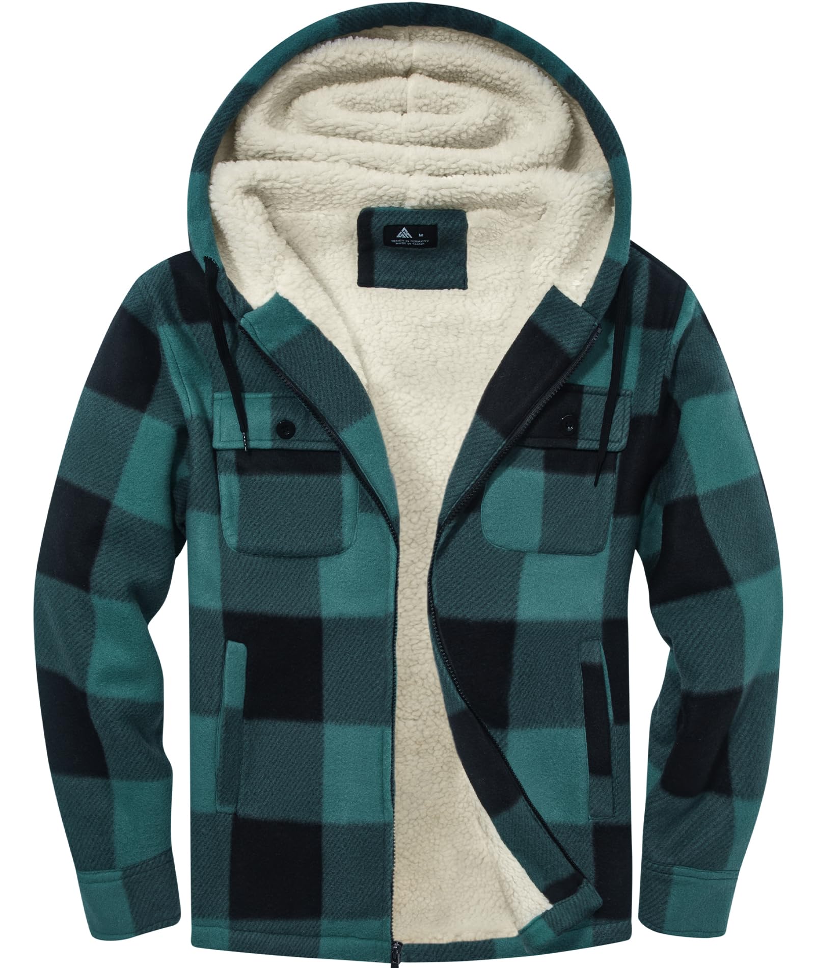SwissWell Camicia Boscaiolo Uomo Giacca Flanella a Quadri Spessi Fodera di Peluche Felpa Cappuccio Foderata Casual Uomo Felpa con Cappuccio in pile Giacca Invernale con Tasca