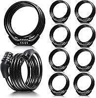 AOZUO 10 Pack 3.6ft Bike Cable Locks with 4-Digit Combination - High Security Anti-Theft for Bike, Scooter, Gate, Toolbox, Black