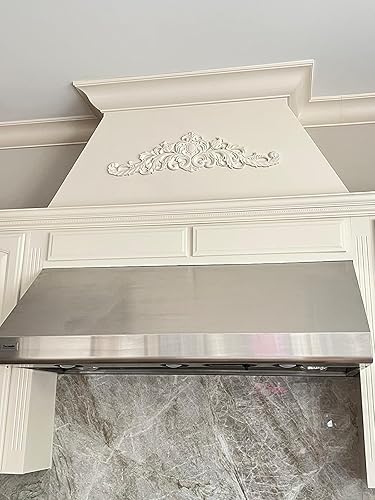 Miniatura 7 de Apliques de madera, apliques largos tallados de madera de 31.4 x 7.8 pulgadas para pared, puerta, armario, armario, tocador, mantel, escalera,