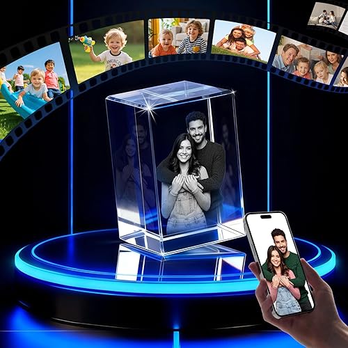Regalo personalizado con fotos de cristal 3D, imagen personalizada en cristal para boda, aniversario, conmemoración (mascota o ser querido),