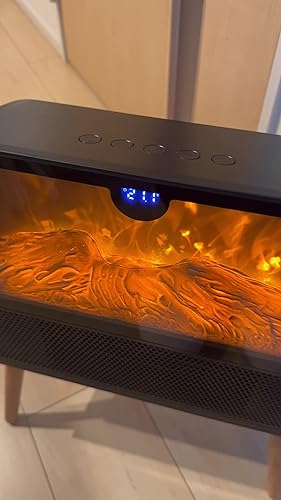 Amazon | Pereis 暖炉型 セラミックヒーター ECO知能恒温 3D疑似炎 3