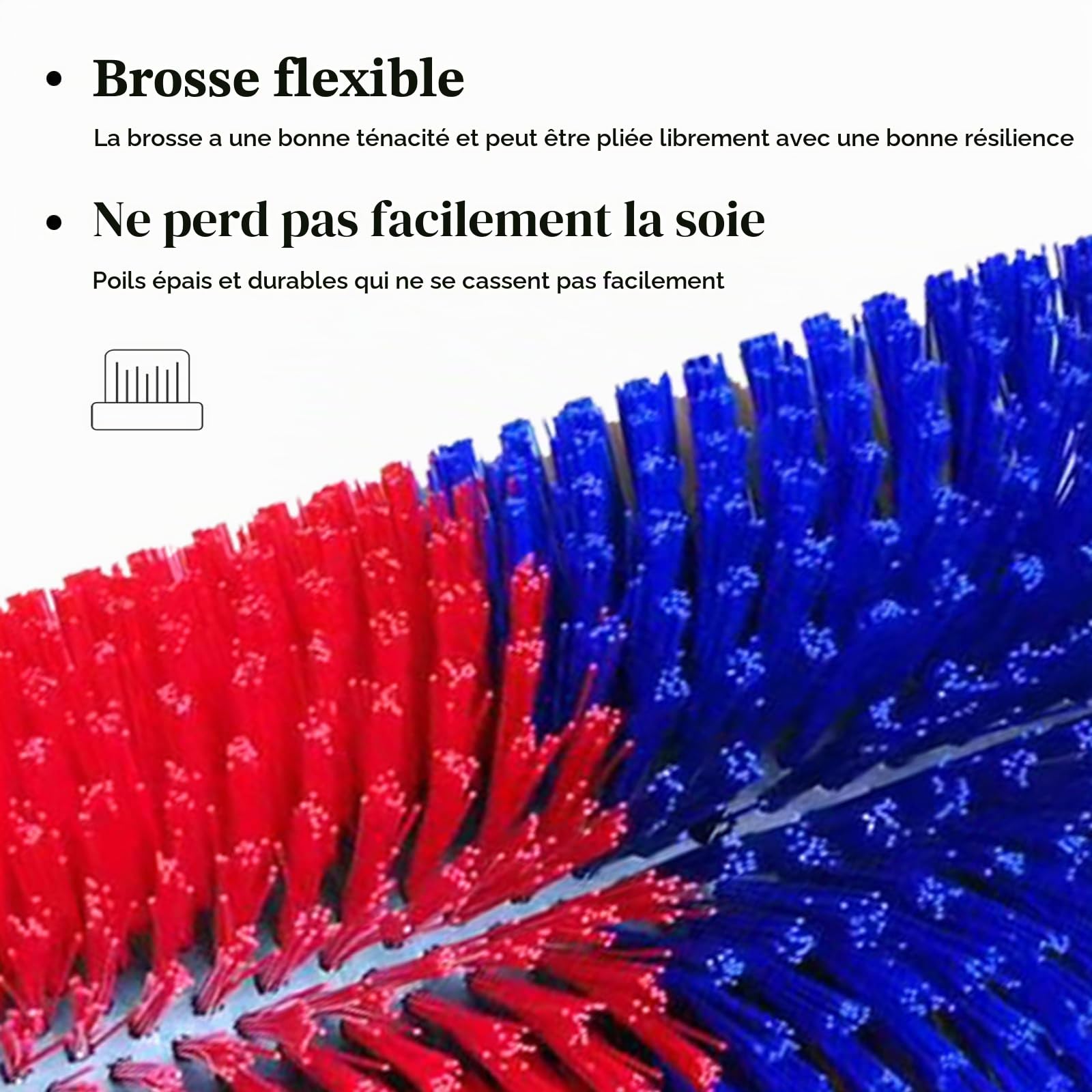 Brosse à Gratter pour Cheval Vache, Brosses à Cheval Semi-Rondes 40cm Brosses à Vache Brosse à Gratter Universelle Tapis à Gratter en Nylon, Rouge Bleu