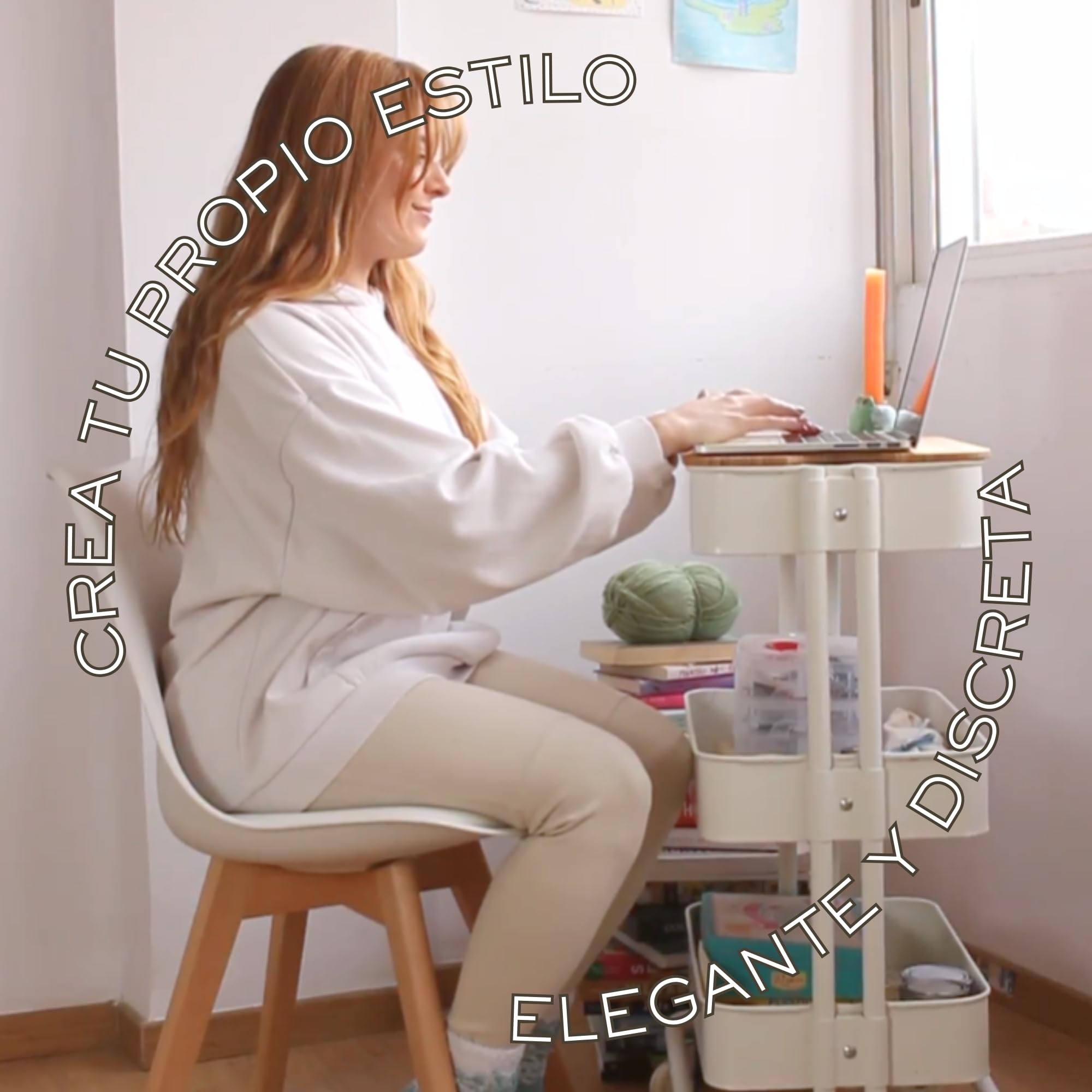HOME DESIGN & CONFORT ®Sillas de Comedor Nórdicas con Respaldo Ergonómico con Material PU y Patas con 2,8cm de Anchura | Sillas de Cocina con Madera de Haya Maciza (6 Sillas Blancas)