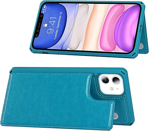 Miniatura 191 de Cavor for iPhone 11 Wallet Case with Card Slots Holder,Premium PU Leather Kickstand Feature Case [Wrist Strap] Double Magnetic Clasp Shockproof Flip