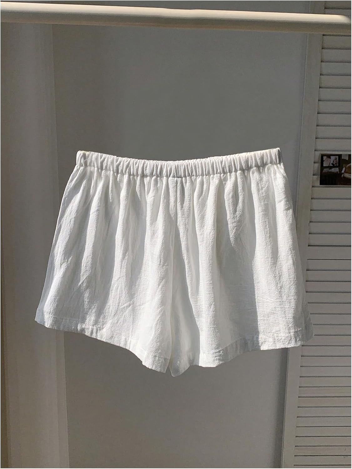 Floerns Women's Elastic Waist Double Layered Linen Shorts Knot Front Casual Loose Shorts - Image 4