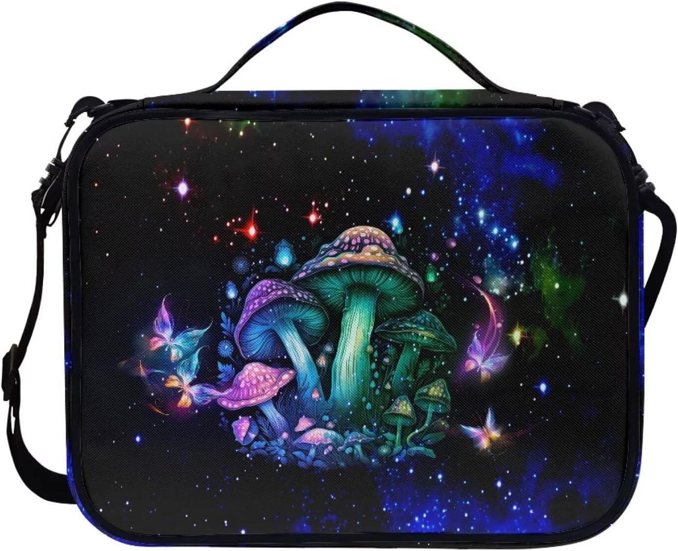 Mushroom Bible Bags for Women Organizer Large Size, Galaxy Multi-Functional Bible Covers for Girls Boys, Bible Carrying Bag with Shoulder Strap Handle, Blue