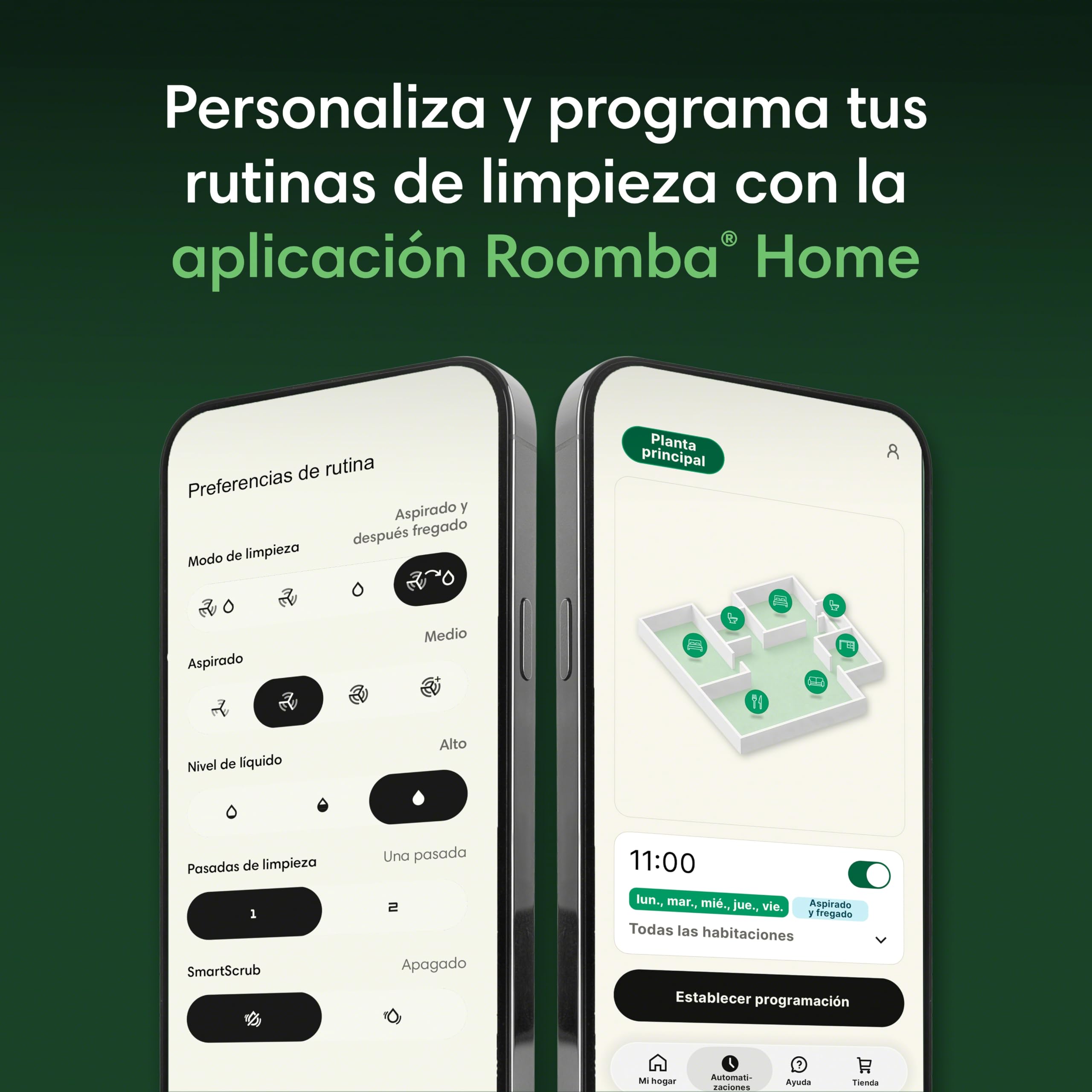 iRobot Roomba Max 775 Combo Base AutoWash multifunción y Agua Caliente, 30.000 Pascales, Rodillo PowerSpin Extensible, Cubierta Protectora, 2 cepillos, Fregado/Secado con Calor, LiDAR 3D con IA, Negro