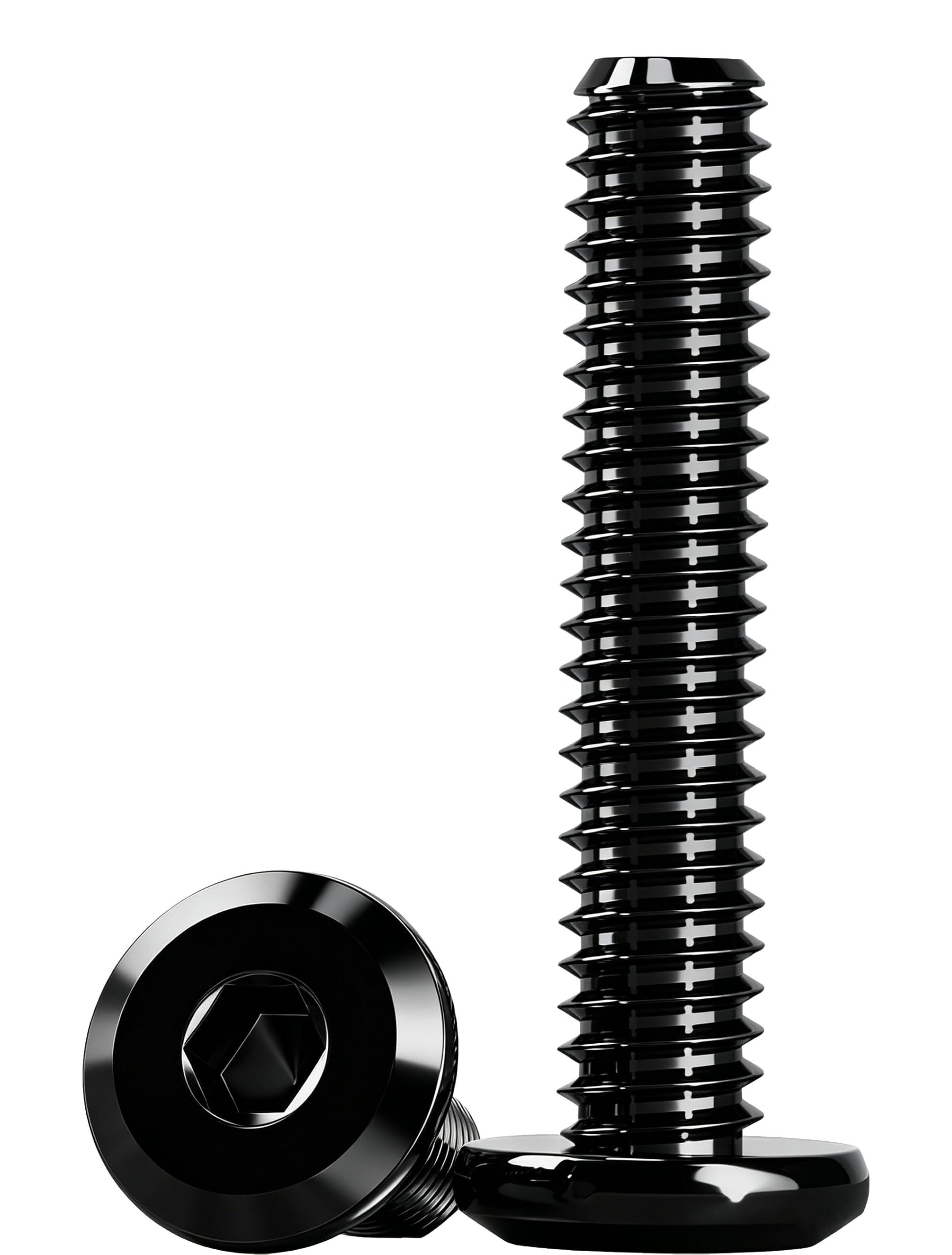 Humyu 20Pcs M4 Furniture Bolts Black, M4 x 30mm Flat Head Hex Socket Cap Screws Bolts, 304 Stainless Steel Bolts Fully Thread Machine Screws for Repair Industrial Electronic