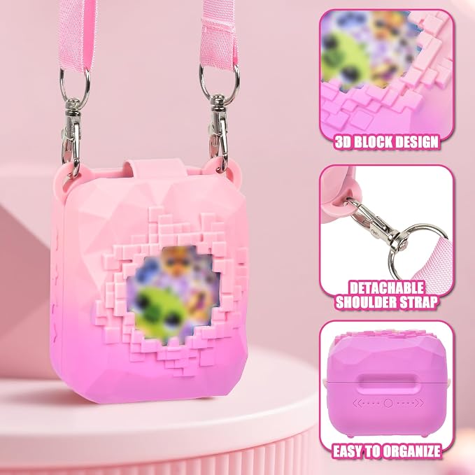 Funda de silicona para juguete Bitzee Magicals mascota virtual rosa miniatura 4
