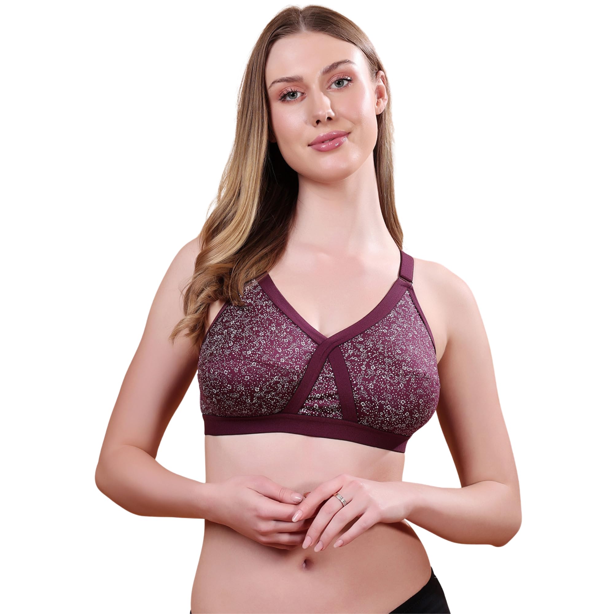 floret Women's Cut & Sew Double Layer-Cups Non Padded & Non-Wired Full Coverage Bra-picture-14