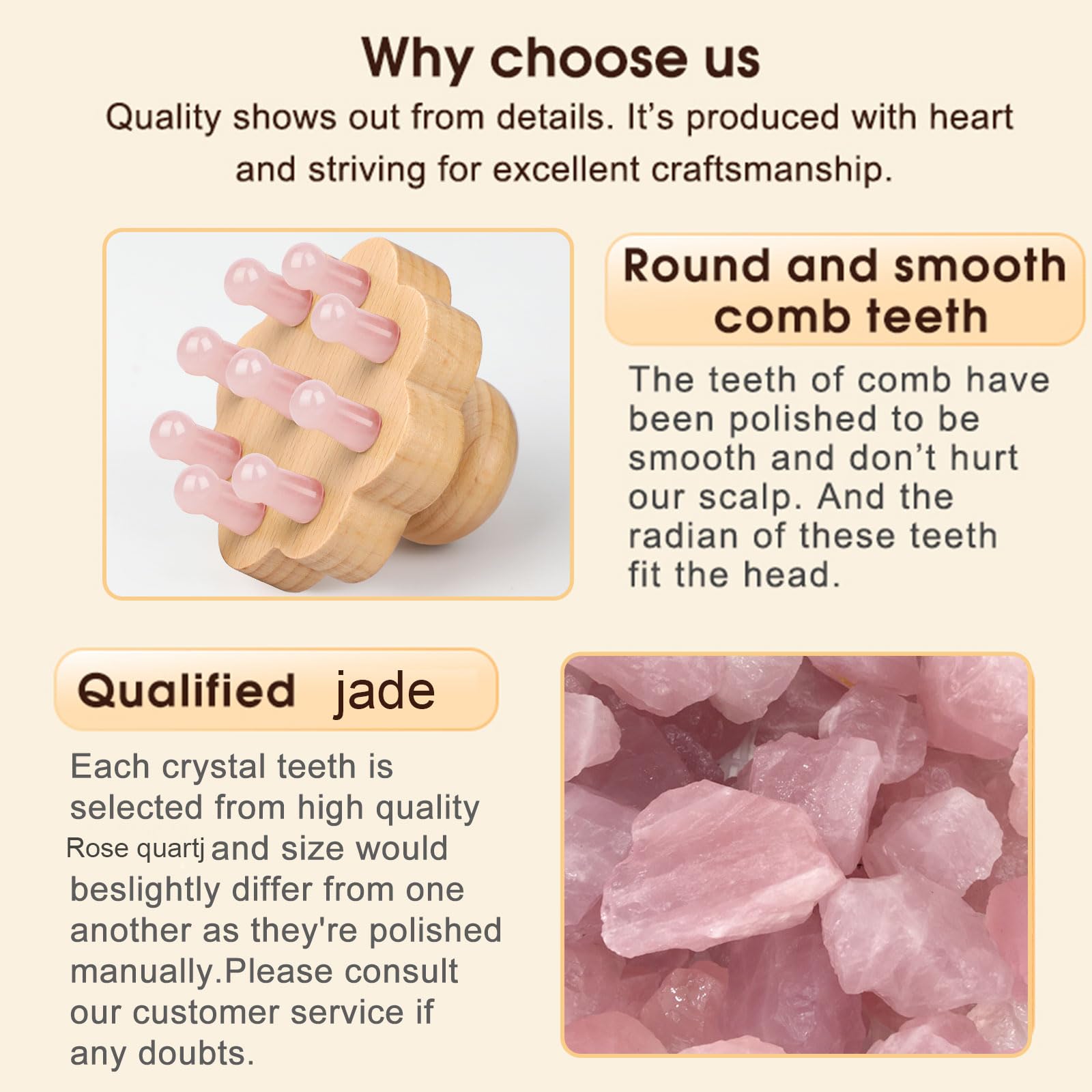 Amazon.com : ideayard Scalp Massager,Head Scalp Comb,Rose Quartz