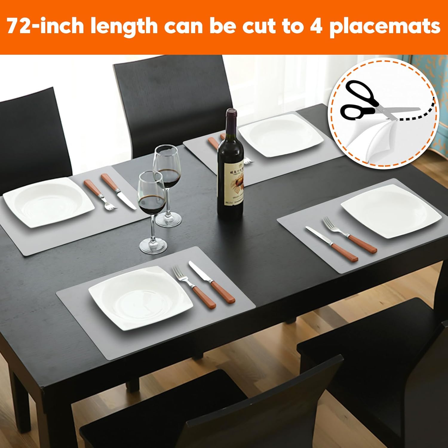 Large Silicone Mats for Kitchen Counter,12"x72" Cuttable Silicone Roll for Silicone Heat Resistant Mat Silicone Placemat Table Runner,New Skin-Friendly Material Countertop Protector,Translucent