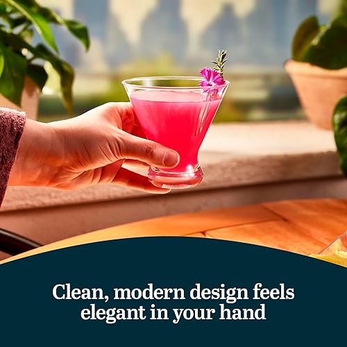 Vista 26 de Libbey Entertaining Essentials - Juego de 6 vasos de Martini aptos para lavavajillas, vasos de Martini de tallo alto para fiestas y más 8 oz - Juego