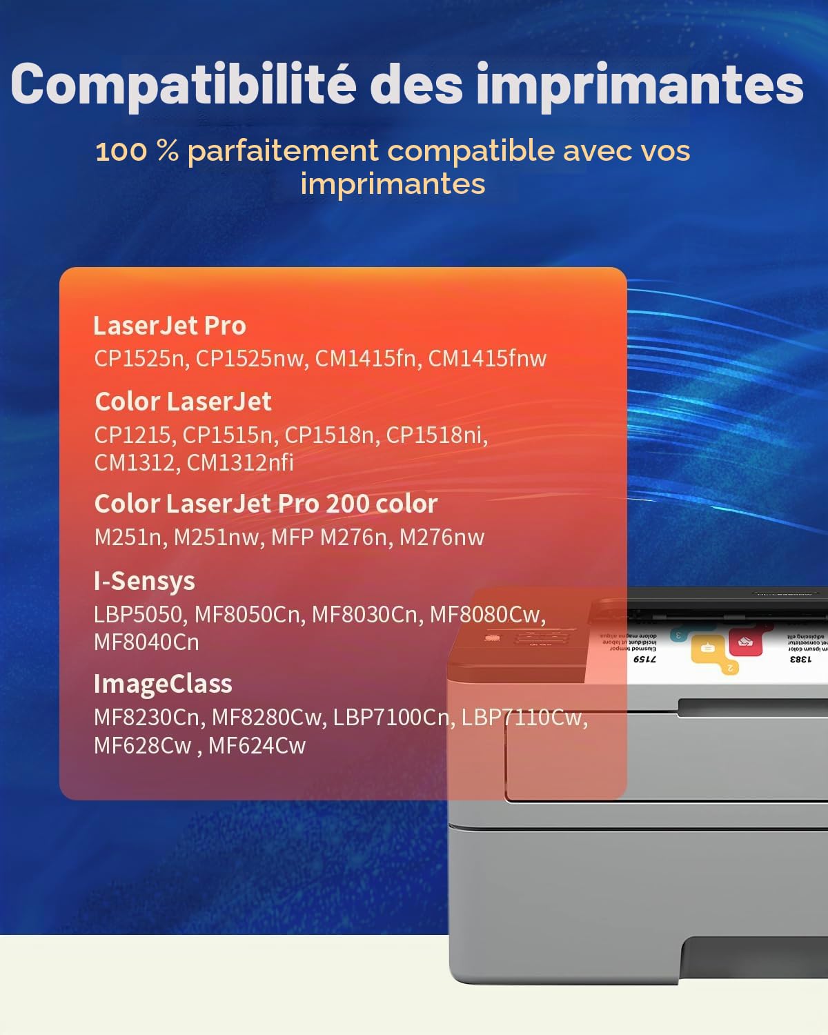 131X 131A Toner CF210X Compatible pour HP 131A CF210A Toner 131X CF210X CF211X CF213X CF212X pour HP LaserJet Pro 200 Color MFP M276nw Toner M276n CP1515N CM131 MF8040cn mf8280cw CM1415fn (4-Pack )