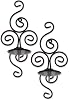 Accent Plus Candle Holder Christmas Decorations Indoor Home Decor Scrollwork Wall Sconce Duo Halloween Candle Holders Christmas Candle Holder Tealight Candle Holder, 7.0 X 5.0 X 13.0 Inches Each