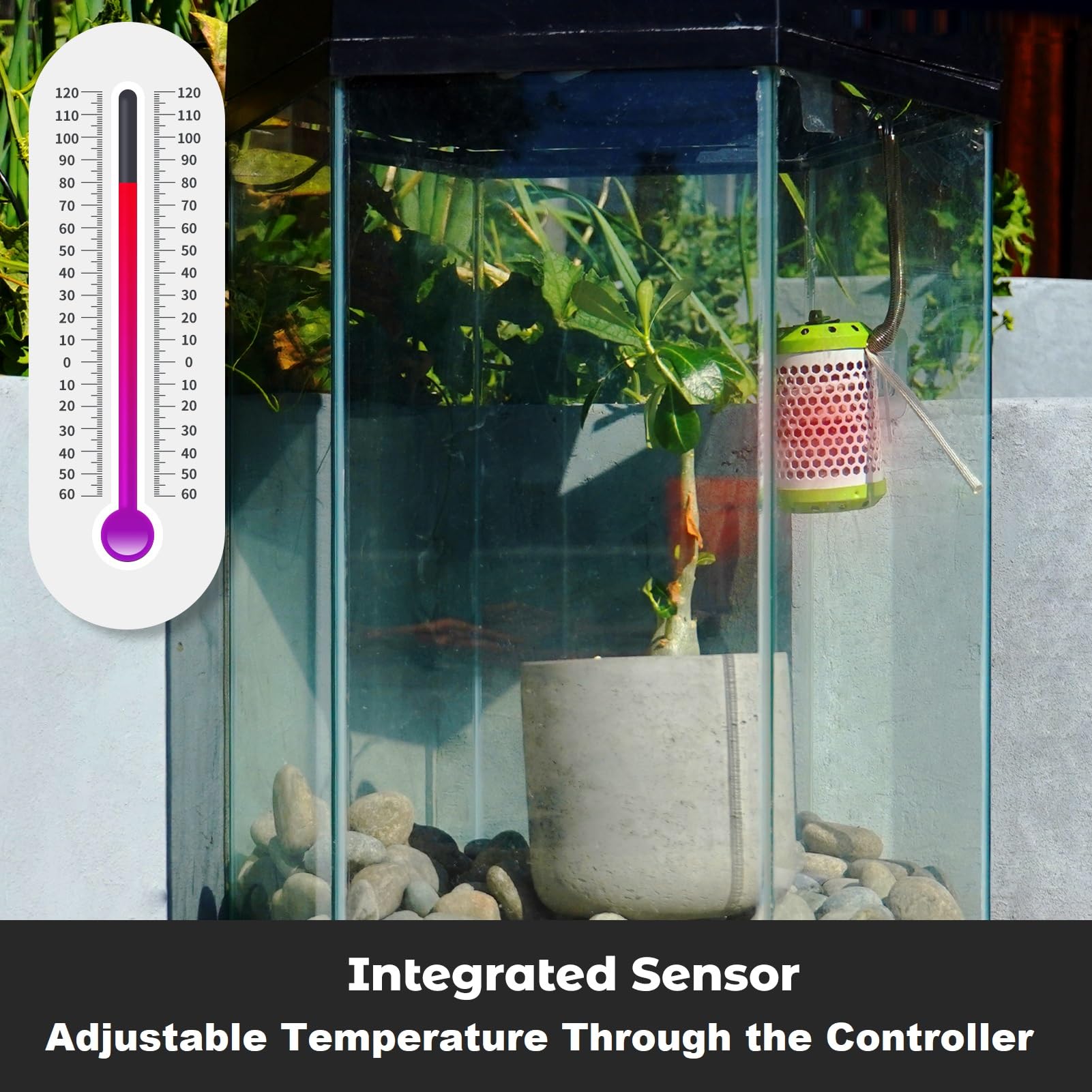 SYSAI Smart Reptile Heater with Auto Temperature Control, Installation Kit and Anti-Biting Line, Design for Chameleon, Snakes, Lizards, Chicks, Amphibian, Turtle and Flower - image 2