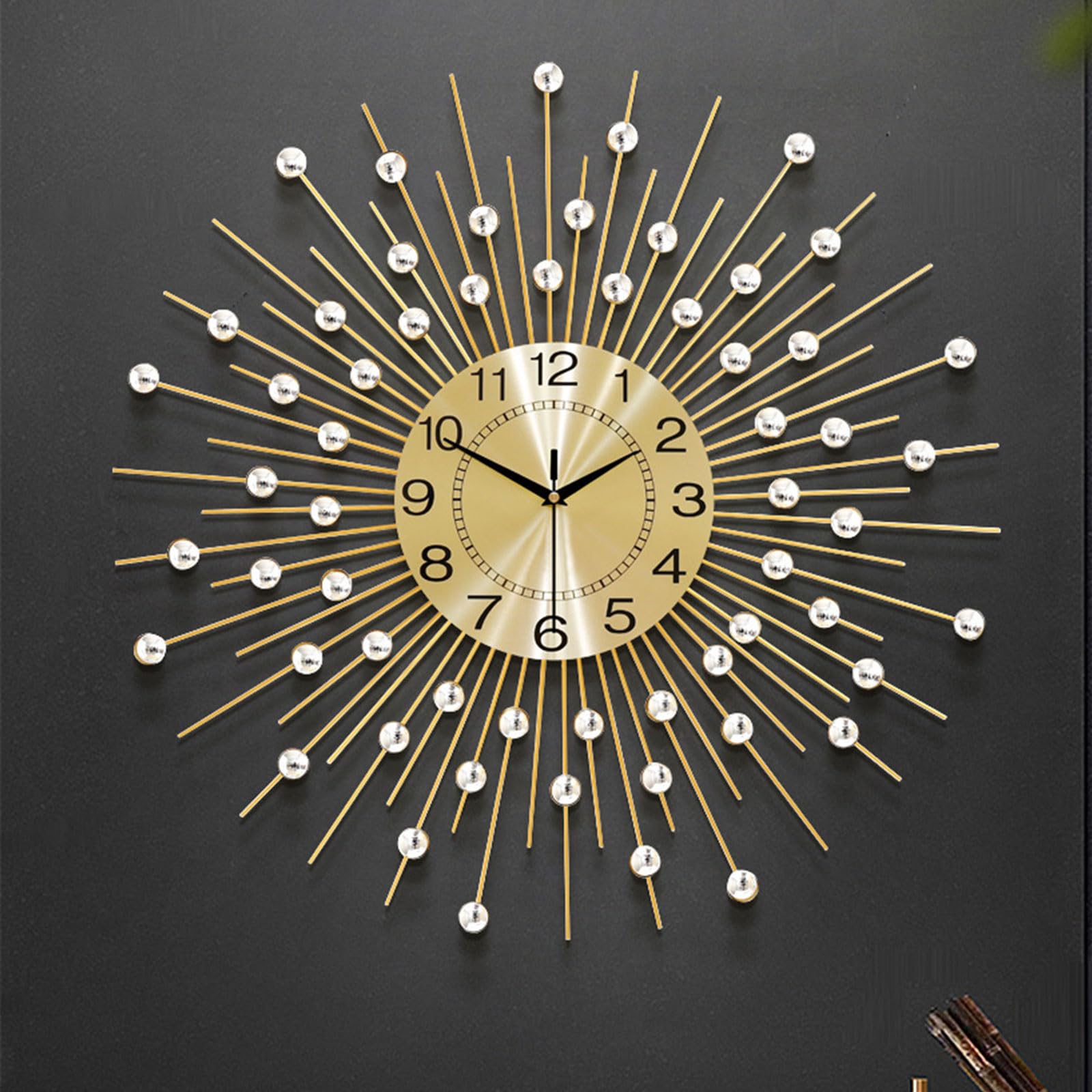 Horloge murale silencieuse à quartz grande taille pour salon et cuisine
