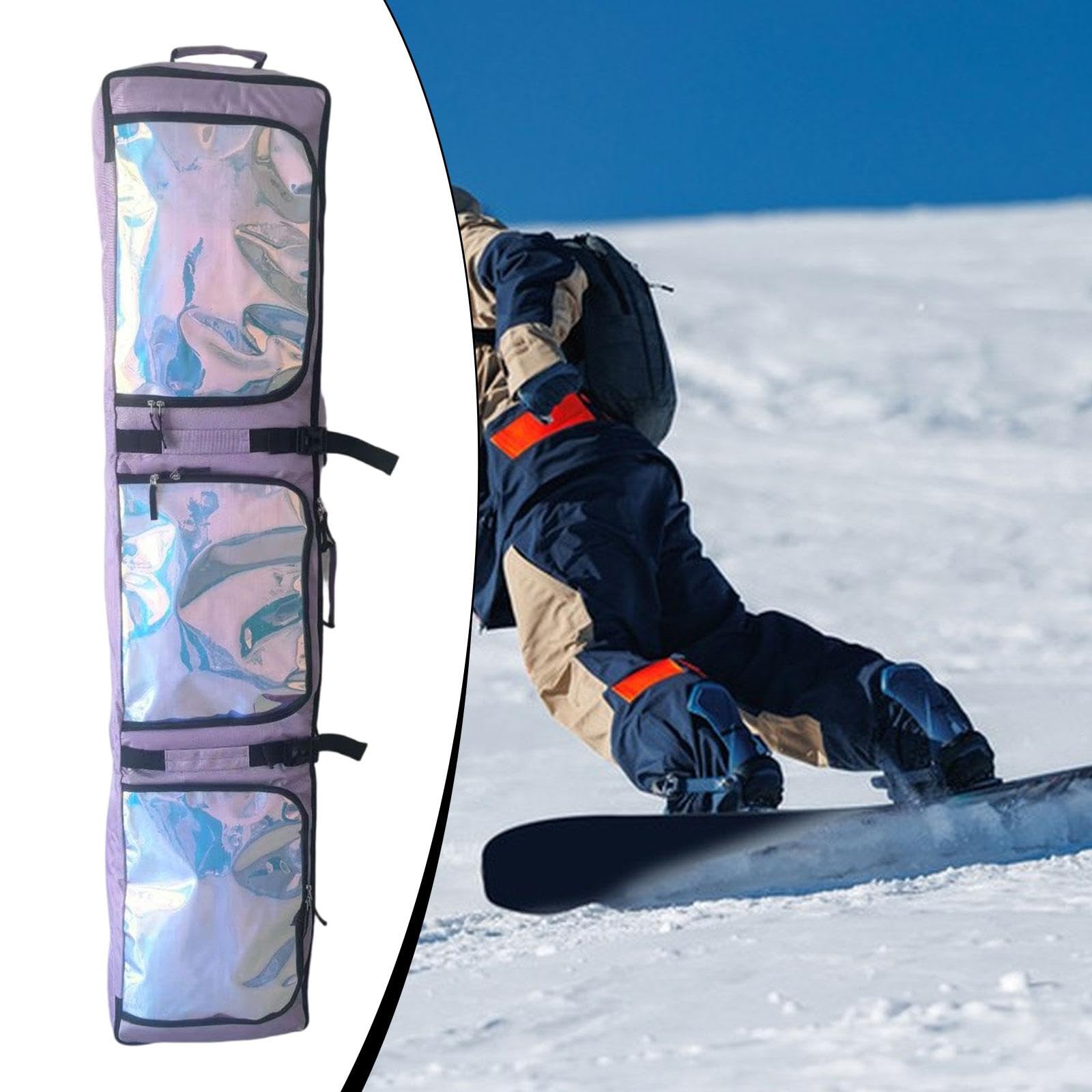Sac de Ski, Sac de Snowboard à roulettes, Portable et étanche, pour Vos équipements et Vêtements, Idéal pour Les Sports d'hiver en Plein AI, Violet
