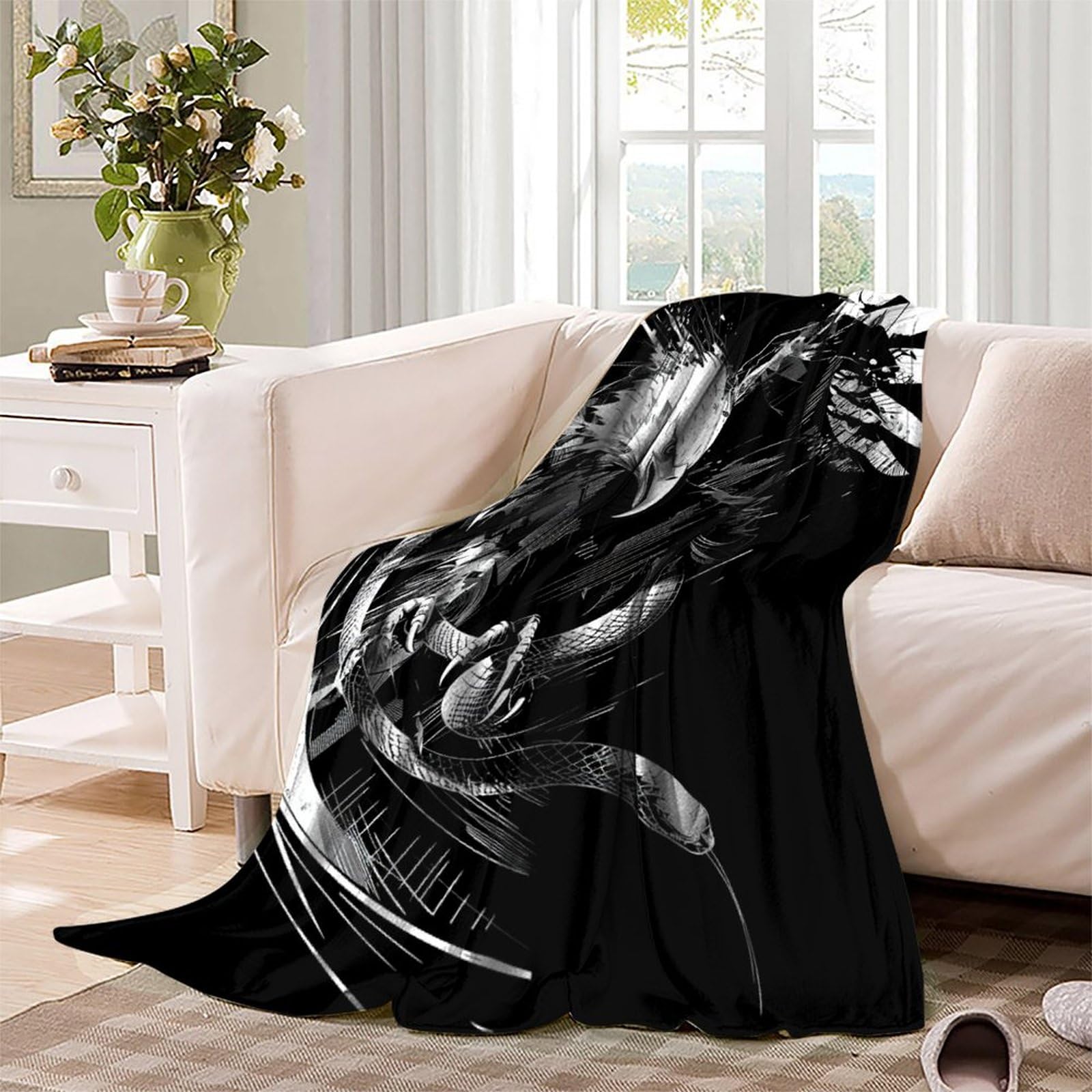 Coperta morbida in pile di flanella con aquila, regalo di compleanno per amici e familiari, regalo di Natale per amici e partner, coperta natalizia per divano e letto, 180 x 200 cm