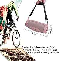 Vista 3 de LTGEM - Funda de silicona para altavoz JBL Charge 4, protector de viaje de gel suave, bolsa de goma impermeable con correa para el hombro (rosa)