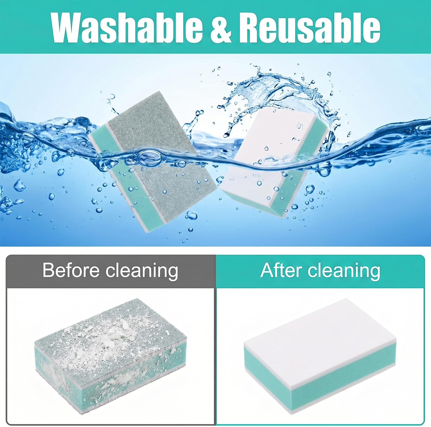 50Pcs Sponge Nail Buffer Blocks, Double-Sided 1000/4000 Grit Mini Nail Buffers for Natural Nails, Disposable Nails Shine Polishing Kit - Green Side for Buffing, White Side for Shining