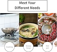 Vista 7 de Newness Cucharón de sopa resistente al óxido, resistente al calor, forma integral Cuchara de sopa duradera de acero inoxidable 304 con mango redondo